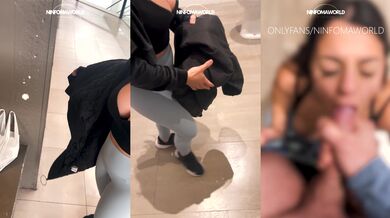 Unknown mall girl takes stranger's cock deep in bathroom