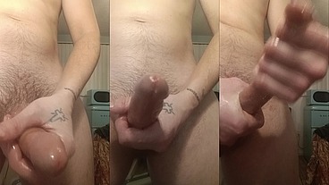 Big, long cock solo masturbation!