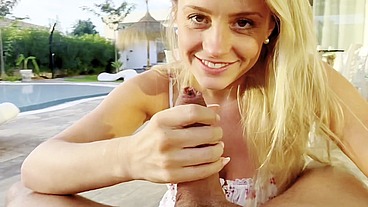 Pool Side Blowjob