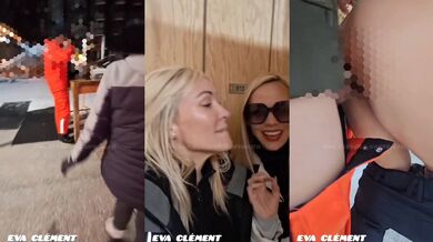 Eva Clément et sa copine maddey baisent avec des inconnus sur les pistes de ski