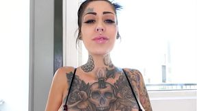 JANEY DOE Sexy Tall Big Tits Long Legs Tattoed Stripper Deepthroat Facefuck Throatfuck POV Blowjob and Cum Swallow