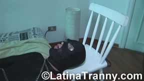 thief bukkake #2 with 9 t-girls cumming on a fag mouth