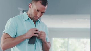 Hot gay couple & considerable coalblack penis property owner trio