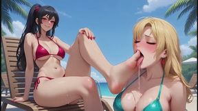 Foot Gagging Fantasies #9B: Bratty Foot Queen's Poolside Domination Confession (Animated)