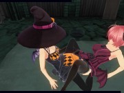 3D HENTAI YURI Devil girl fucking pumpkin girl