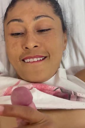 He fixes the aircon, she empties his balls