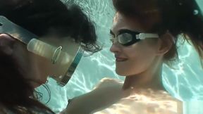 Lesbian underwater passion