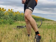 Cyclist's pissing. Compilation.