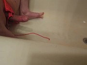 Girl cums in swimsuit!