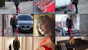 Gloria SLC Crutching to Work - My Toes Are Freezing! - With Foot Play (in HD 1920X1080)
