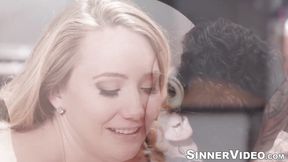 Tattooed fair-haired AJ Applegate gets licked and fucked hard