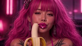 monique show you her lovely tongue, ai generated