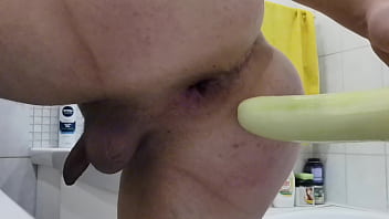 Cucumber fuck anal