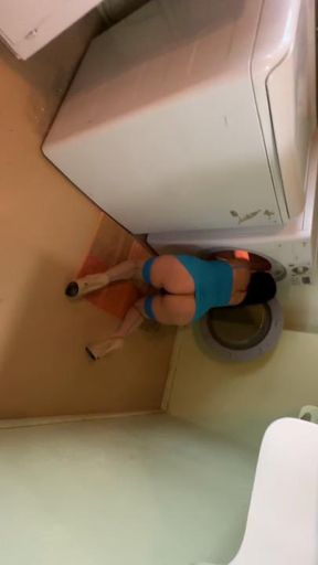Step mom in the laundry room
