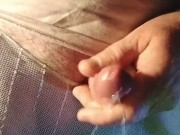 Crossdresser pissing and wanking on chocolate egg tasteeee