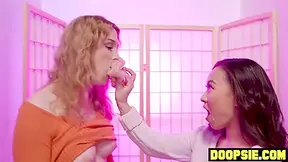 Tiny Asian Customer Pounded By Two In A Trial Room - Eva Maxim, Erica Cherry And Kimmy Kimm