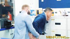 ”Chick Bastian Karim took a wild booty pounding by bearded Diego Reyes”