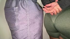 she accidentally touches a stranger s big dick in the queue