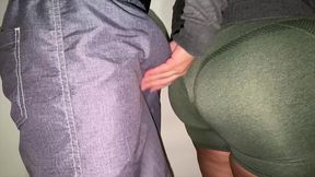 she accidentally touches a stranger s big dick in the queue