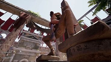 The ancient statue woke up and began to pound Lara in all her holes, filling her with sperm  3D Hentai Game