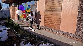 Cassie and delivery of balloons