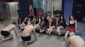7 MISTRESSES FEMDOM PARTY - EXTREME Dirty feet licking (EPIC CLIP!)