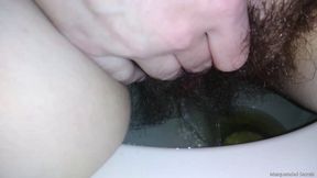 Silent Bushy Pee While Rubbing Clit HD