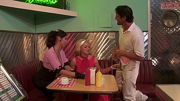 Gemma Massey, Isis Love And Krissy Lynn Get Down In A Diner With Group Sex