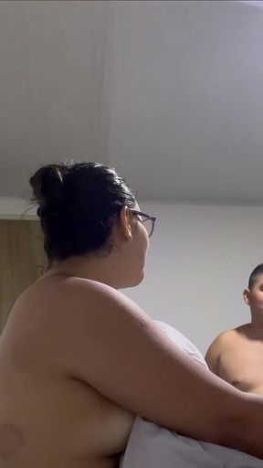 I Spy on My Stepsister Recording Her Video and Let Herself Fucked