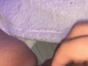 Chubby trans boy playing with his T dick