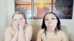 Two beautiful princesses having a silly face contest - by Bella Cruel and Gabriela Blond - CLIP 3