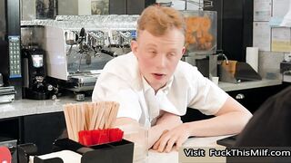 Bored Waitress Syren De Mer Tries To Earn Some Extra Tips By Giving Her Gaping Asshol 4
