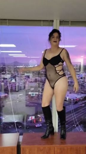 Striptease in the 12th floor window