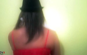 Young beautiful crossdresser in lingerie