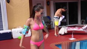 Extra Small Teenie Swimming Lesson Ends In A Cum Shower