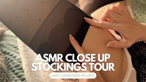 ASMR - Close Up Stockings Tour - Fiore Black Polkadot Stockings