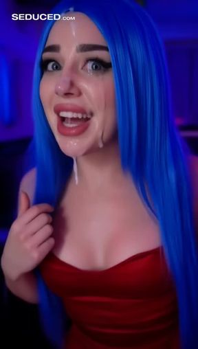 facial, a young ukrainian woman with long, video created by AI