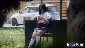 Big ass 18 year old Student gets caught by stranger