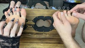 Claire coda's Feet Tickled in Stocks by Harmony & Gargalesis Ghost