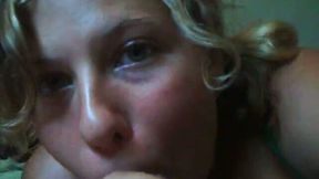 Lustful blonde whore gives me the best blowjob of my life