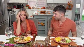 Horny Stepson Feasts on MILF's Pussy for Thankgiving