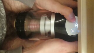 Cumming with my automatic piston stroker Telescopic Lover