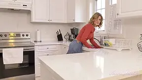 Housewife Alby Strips & Masturbates In The Kitchen