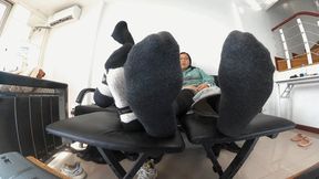 YIDE ANNA has dirty shoes socks and smelly feet