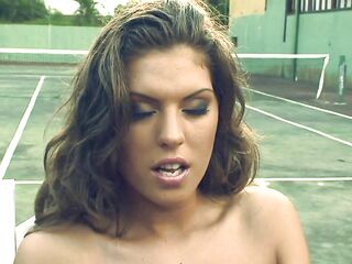 Country Club Member Hannah Hunter Screws Herself With A Tennis Racket Grasp!