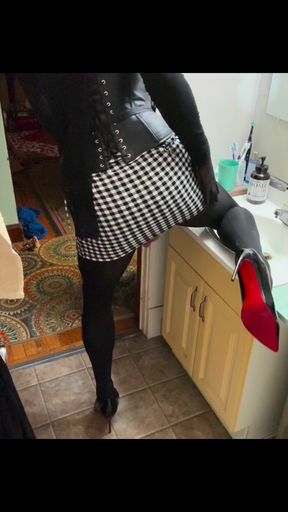 Dee Angels  -  Little Black &amp; White Dress Cums Off 4  W  Dee Angels