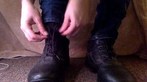 Stinky sweaty Magnum boots and no-show socks destroyed my gay boy feet