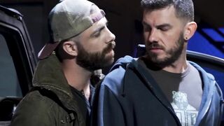 Bare-Backin' It! Hot Guy Gets Rough Anal Sex From Hunk Against Carhood