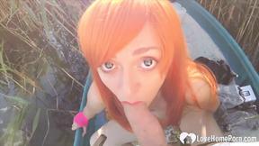 ”Cosplayer sucks me off by the lake”