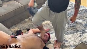 HARD Fag Humiliation - Foot Worship, Ball kicking/Slapping, Hard Slapping...